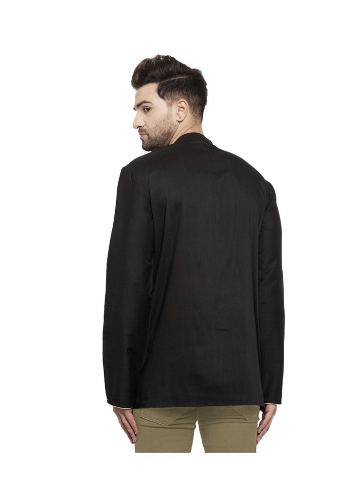 ARCHATTIRE Men's Black Cotton Silk Kurta for Men - Image 5