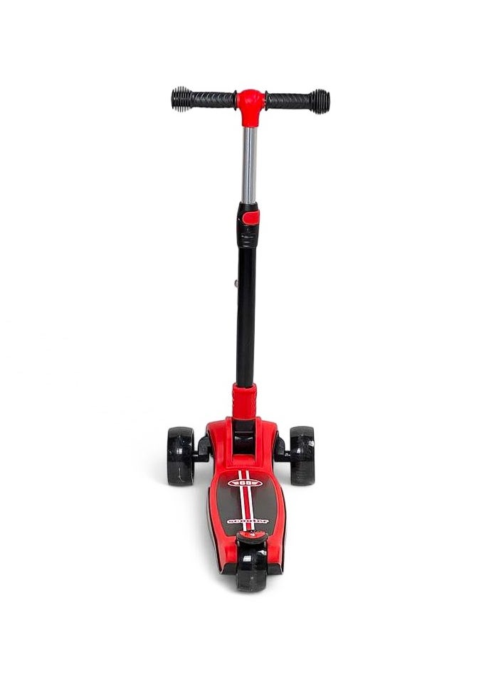 Scooter  - High quality Kid's scooter 3 wheels Big pedal Foldable scooter, height-adjustable PU with LED light wheels, best for gifts for children from 3 to 12,red - Image 1