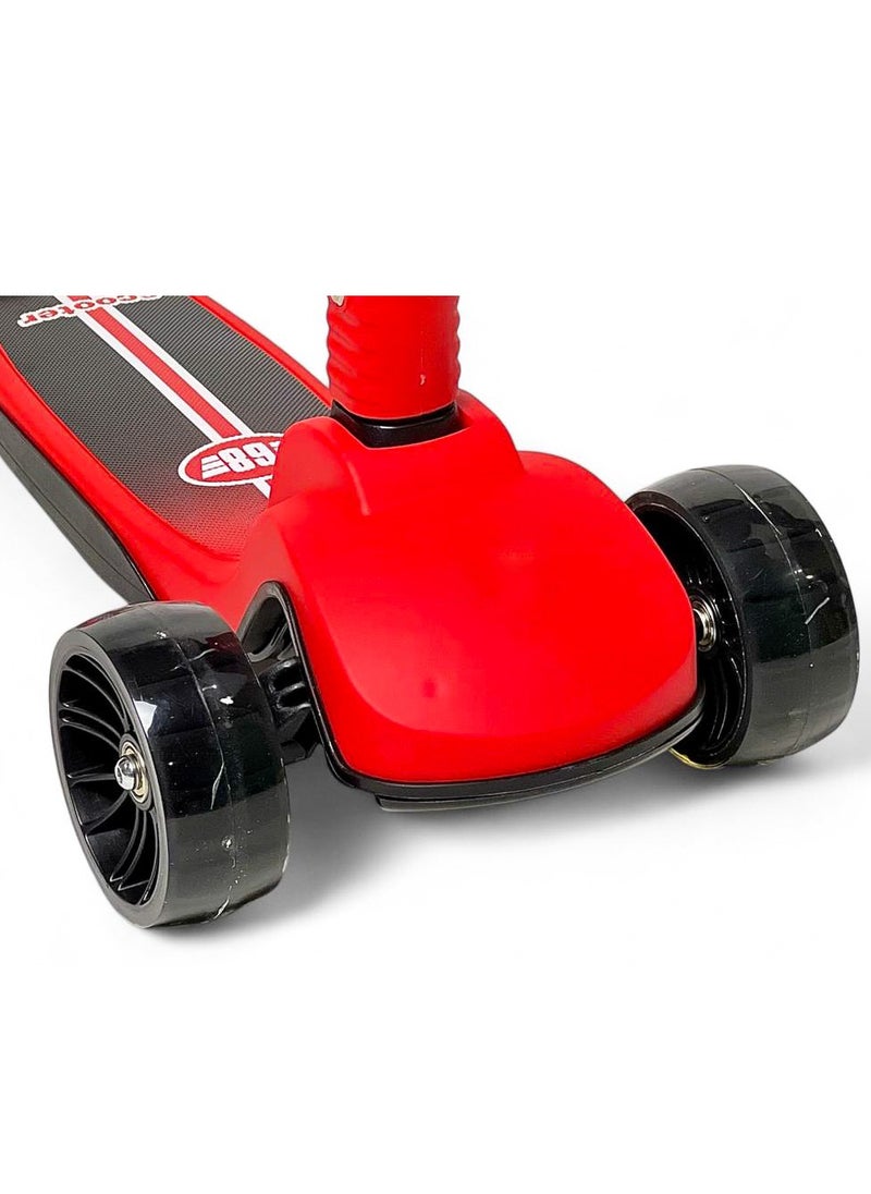 Scooter  - High quality Kid's scooter 3 wheels Big pedal Foldable scooter, height-adjustable PU with LED light wheels, best for gifts for children from 3 to 12,red - Image 1