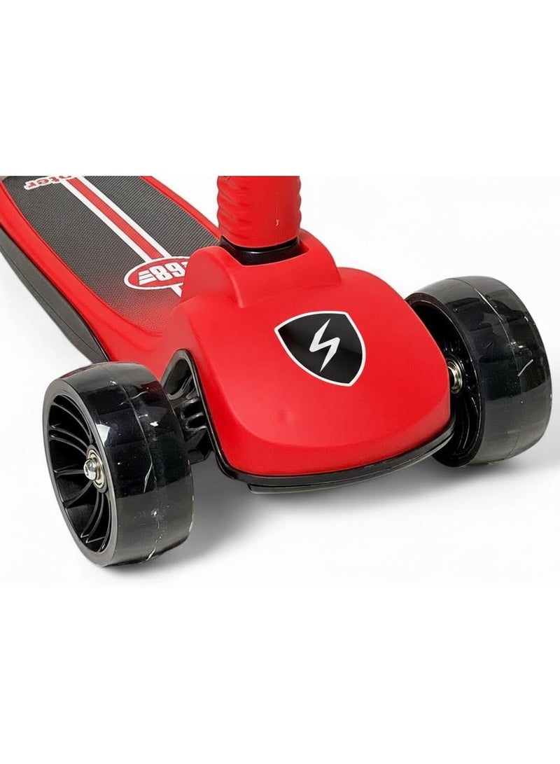 High quality Kid's scooter 3 wheels Big pedal Foldable scooter, height-adjustable PU with LED light wheels, best for gifts for children from 3 to 12,red - Image 2