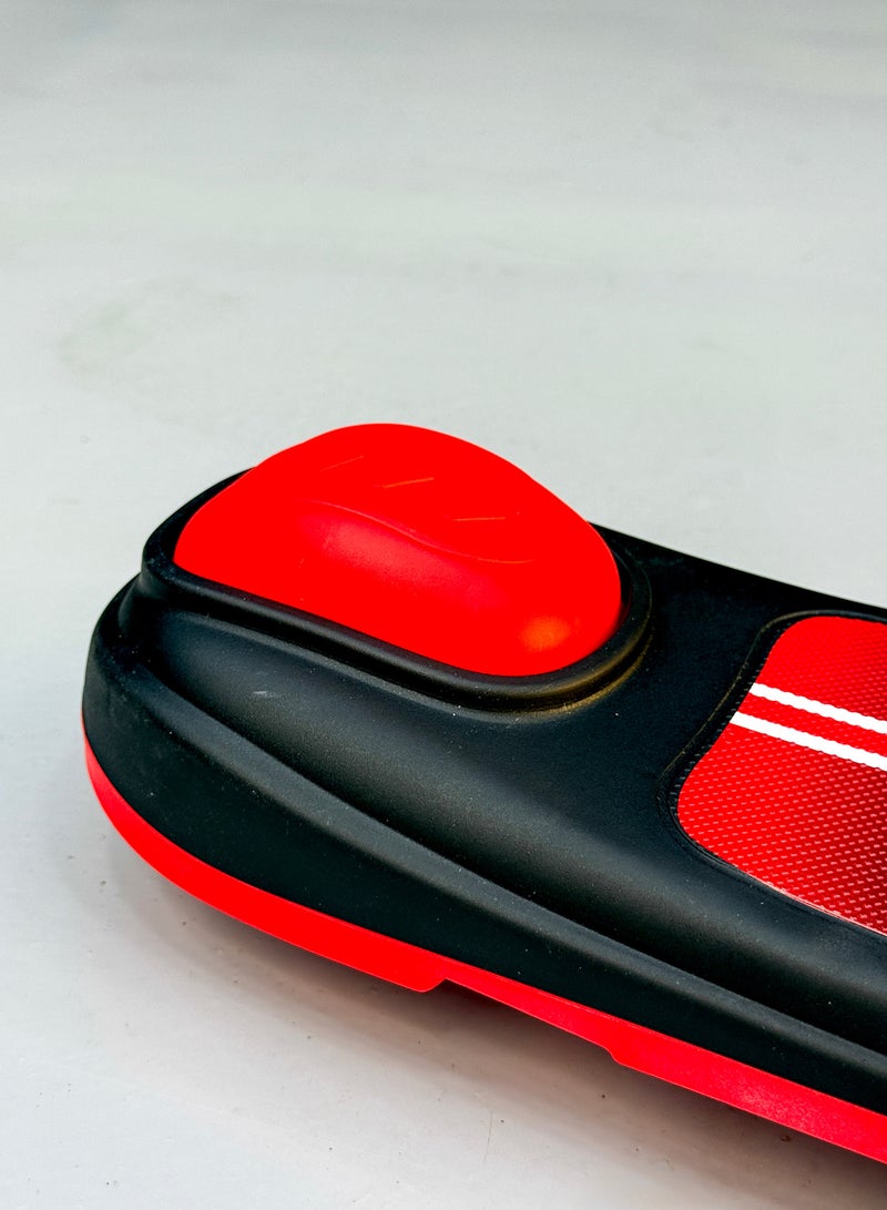 Second Bike High-quality children's scooter with three wheels, large pedals, foldable design, made of polyurethane, adjustable height, LED lights, and music. The perfect gift for ages 3 to 12. Red. - Image 5