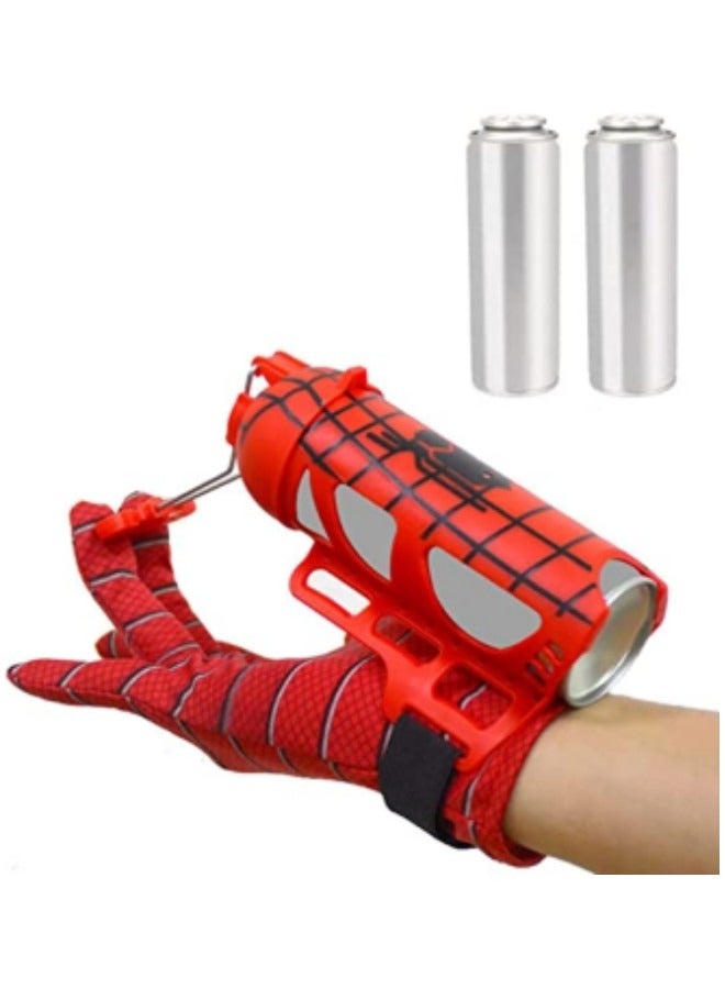 Toys for Boys Girls Spider Web Shooter, Shooting Spiderman Gloves Launcher, Costume Spider Cosplay Toys Set for 3 4 5 6 7 8+ Kids Great Gift, 2 Bottles Of Silk Jars - Image 1