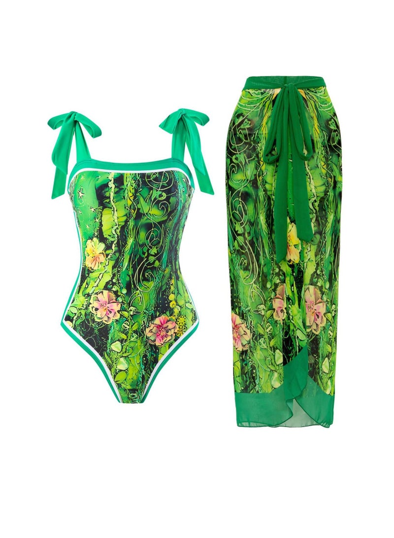 Y&D 2-Piece Women Swimsuit with Skirt Holiday Beach Dress Female Retro Swimwear Vintage Surf Wear Summer - Image 1
