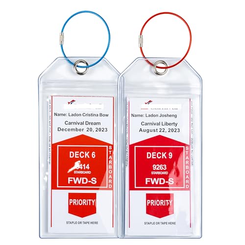 Jollyants Carnival, Princess, NCL & MSC Cruise Ship Essentials - Clear Luggage Tag Holders & Must Haves for Cruise Lovers, Waterproof & Reusable - Image 1