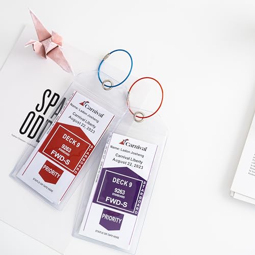 Jollyants Carnival, Princess, NCL & MSC Cruise Ship Essentials - Clear Luggage Tag Holders & Must Haves for Cruise Lovers, Waterproof & Reusable - Image 4