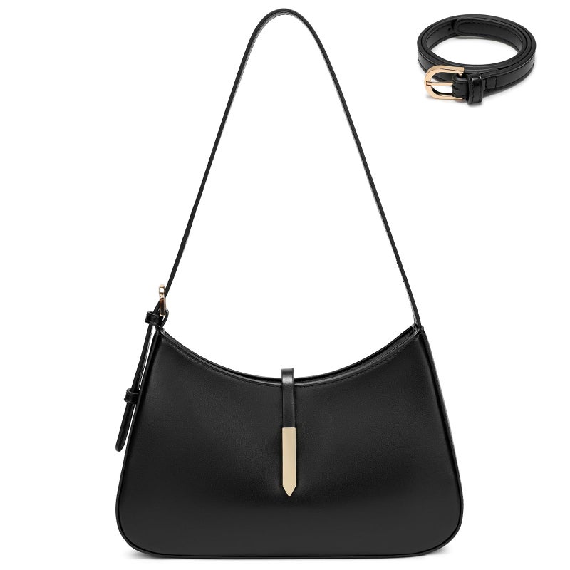 Keyli Trendy Shoulder Bag for Women Vegan Leather Crossbody Purses Handbags Hobo Bags with Adjustable Strap Black - Image 1