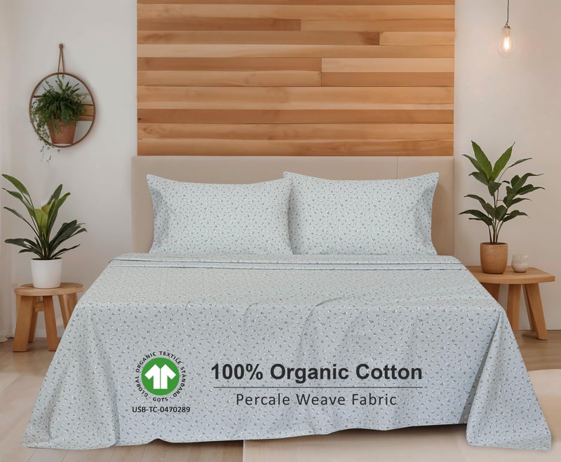 RUVANTI 100% Organic Cotton Sheets Full Size, Percale Weave, GOTS Certified, 4-Piece Set, Deep Pocket 15", Crisp & Breathable, Soft Durable Bedding, SÃ¡banas AlgodÃ³n OrgÃ¡nico â€“ Bud Club - Image 3