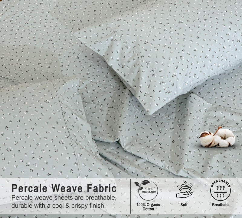RUVANTI 100% Organic Cotton Sheets Full Size, Percale Weave, GOTS Certified, 4-Piece Set, Deep Pocket 15", Crisp & Breathable, Soft Durable Bedding, SÃ¡banas AlgodÃ³n OrgÃ¡nico â€“ Bud Club - Image 4