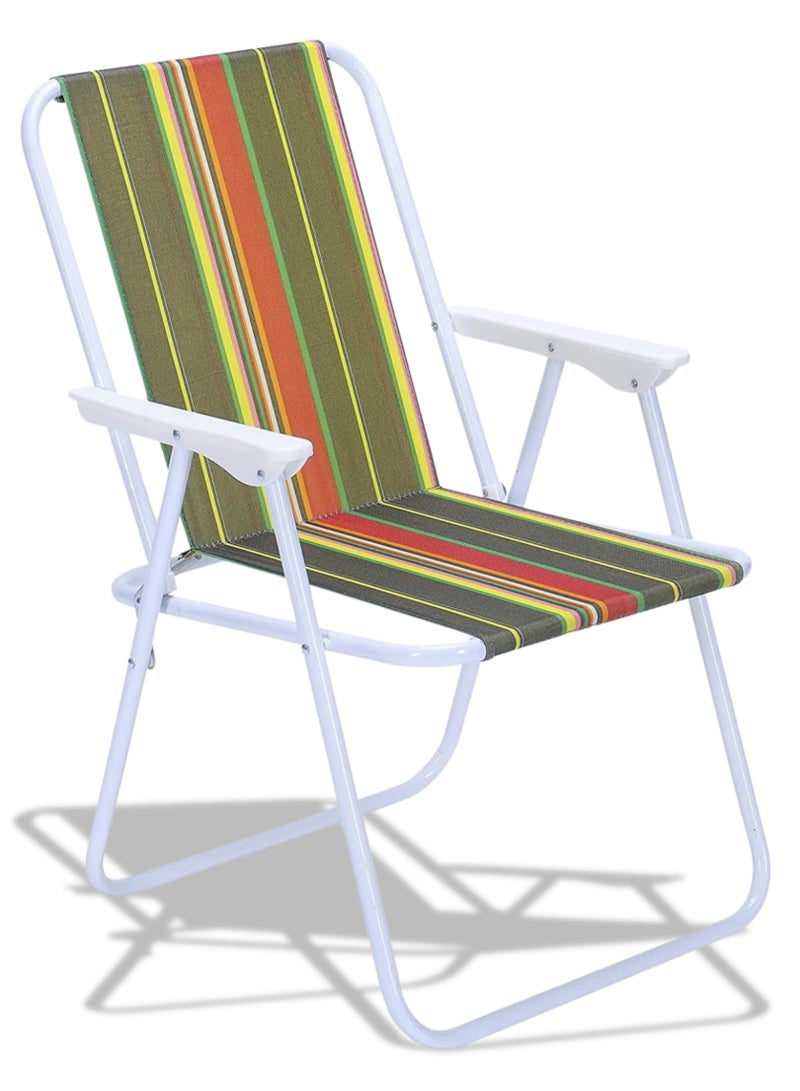 ECVV Folding Camping Chair with Cushion Beach for Garden Balcony or Festivals Outdoor Relax as Fishing Festival (Multicolour) - Image 1