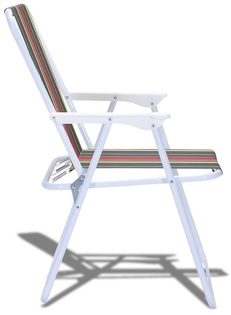ECVV Folding Camping Chair with Cushion Beach for Garden Balcony or Festivals Outdoor Relax as Fishing Festival (Multicolour) - Image 3