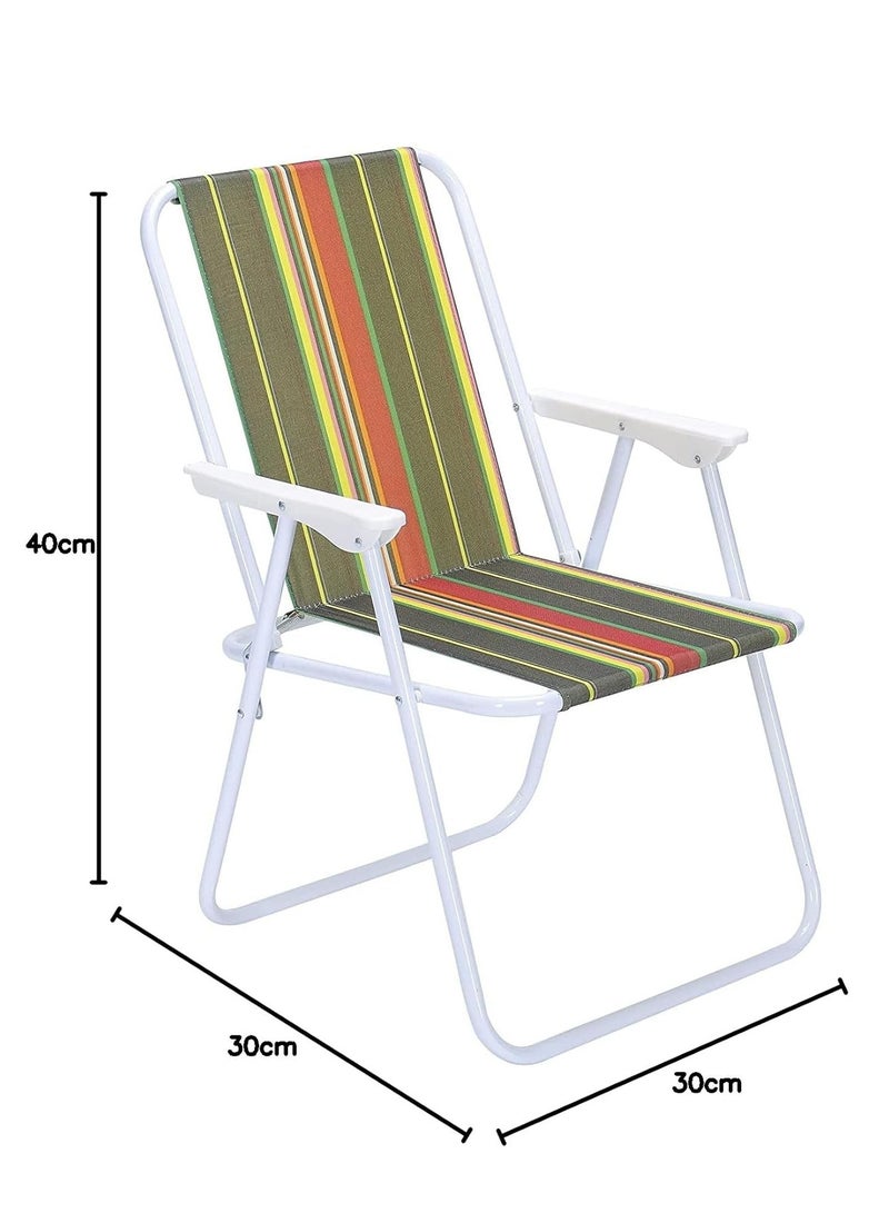 ECVV Folding Camping Chair with Cushion Beach for Garden Balcony or Festivals Outdoor Relax as Fishing Festival (Multicolour) - Image 5