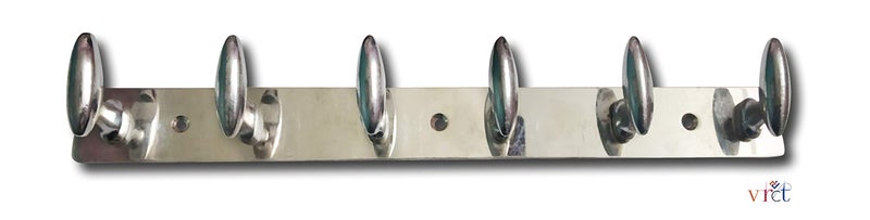 VRCT Stainless Steel 6 Pin Cloth Hanger Hook Set Round Shape Pin (Pack of 2) - Image 1