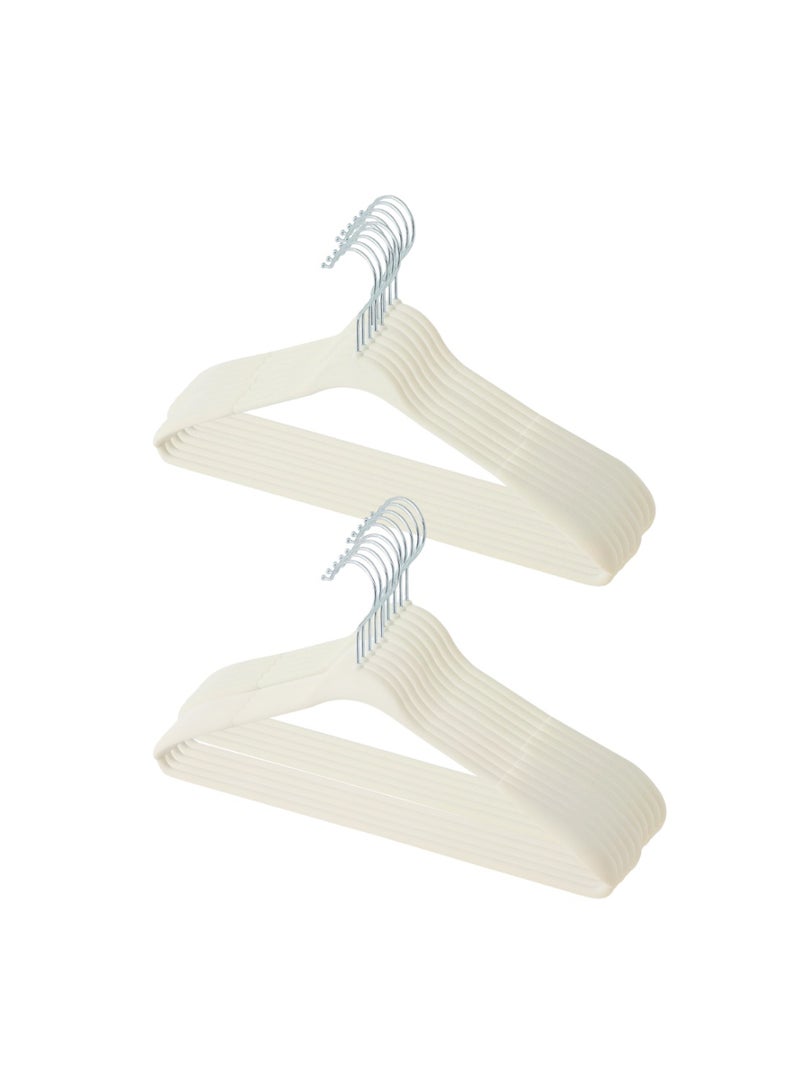 100-Piece Premium Ivory Velvet Non-Slip Hangers with Chrome Hooks – Space-Saving Clothes Hanger Set - Image 4