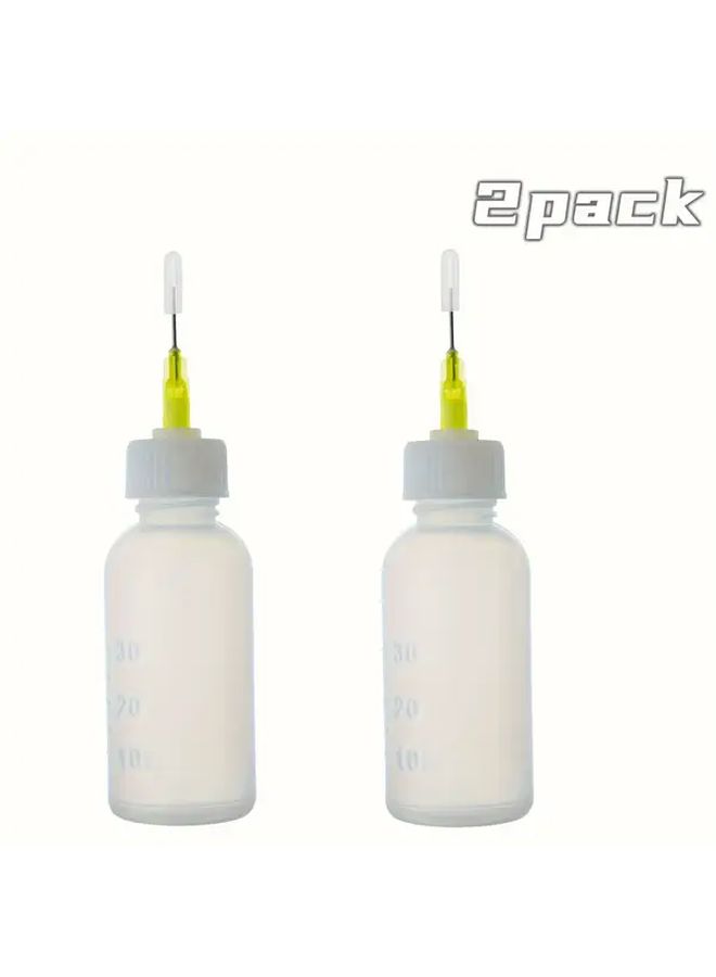 2Pcs 30ml Plastic Needle Dispensing Bottles With 20G Blunt Tips For Oils Flux - Image 1