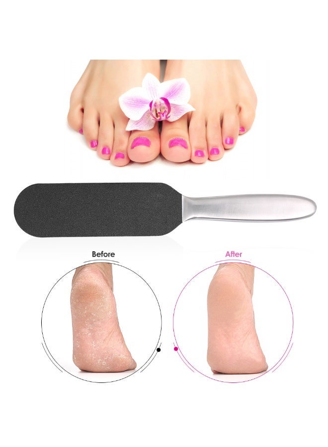 ORiTi 10-Piece Stainless Steel Foot Rasp Kit Double Sided Sandpaper Pedicure Dead Skin Remover Foot Care Tools - Image 1