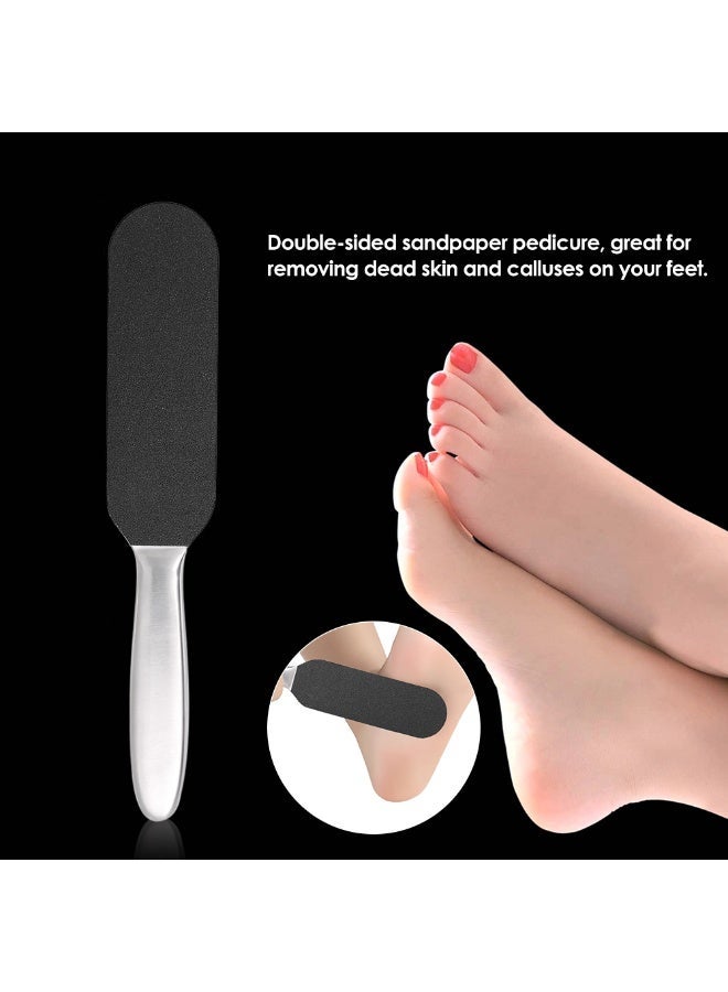 ORiTi 10-Piece Stainless Steel Foot Rasp Kit Double Sided Sandpaper Pedicure Dead Skin Remover Foot Care Tools - Image 4