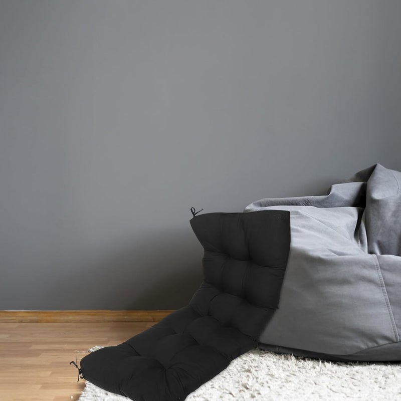 Indoor Cotton Bench Cushion with Non-Slip Seat Pad, 130x50x8cm Black Lounge Pillow for Porch Swings, Rocking Chairs, and Indoor Patio Furniture - Image 4