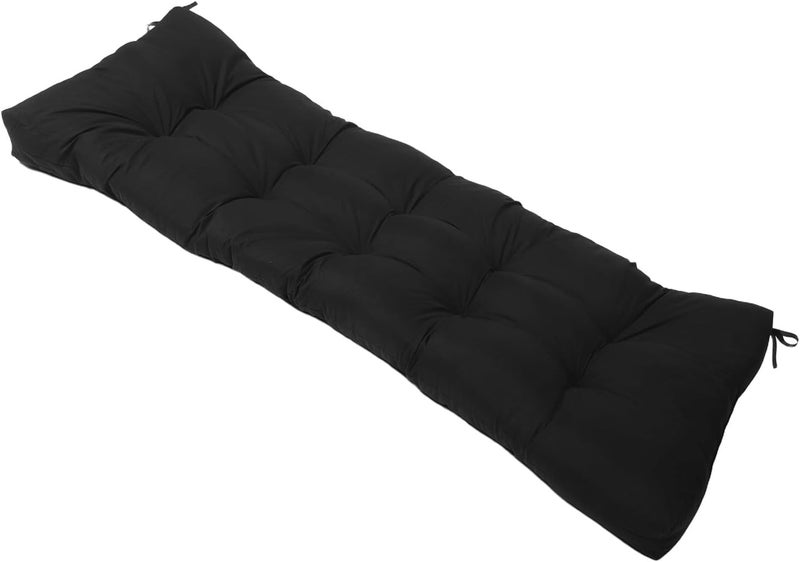 Indoor Cotton Bench Cushion with Non-Slip Seat Pad, 130x50x8cm Black Lounge Pillow for Porch Swings, Rocking Chairs, and Indoor Patio Furniture - Image 1
