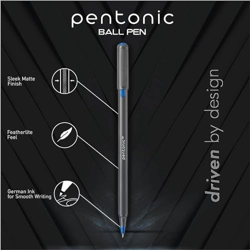 linc Pentonic Premium Ball Point Pen 1.0 mm Medium Point, 10-Count, Assorted Colors | Medium Point Featherlite Feel, Easy Flow Ink Technology, Sleek Matte Finish - Image 2