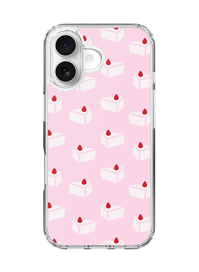 Stylizedd Classic Clear MagSafe Case for iPhone 17 , Hybrid Soft Case Flexible Edges Anti Drop TPU PC Gel Thin Transparent Cover [ Designed for iPhone 17 ] - Cake Piece Full Print