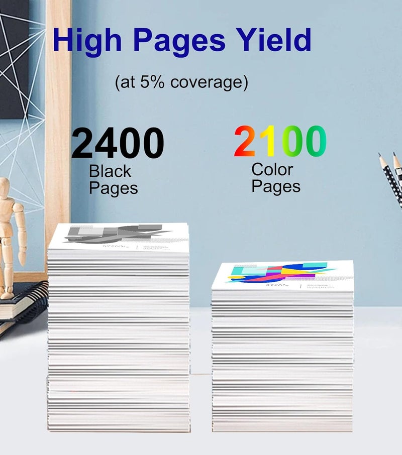 خرطوشة حبر 415A متوافقة مع HP 415A W2030A 415X 2030X لطابعات HP Color Laserjet Pro MFP M479fdw M454dw M479fnw M479dw M479fdn M454dn M479 M454 W2031A W2032A 32A 3033A W2031X (4 عبوات) - Image 3