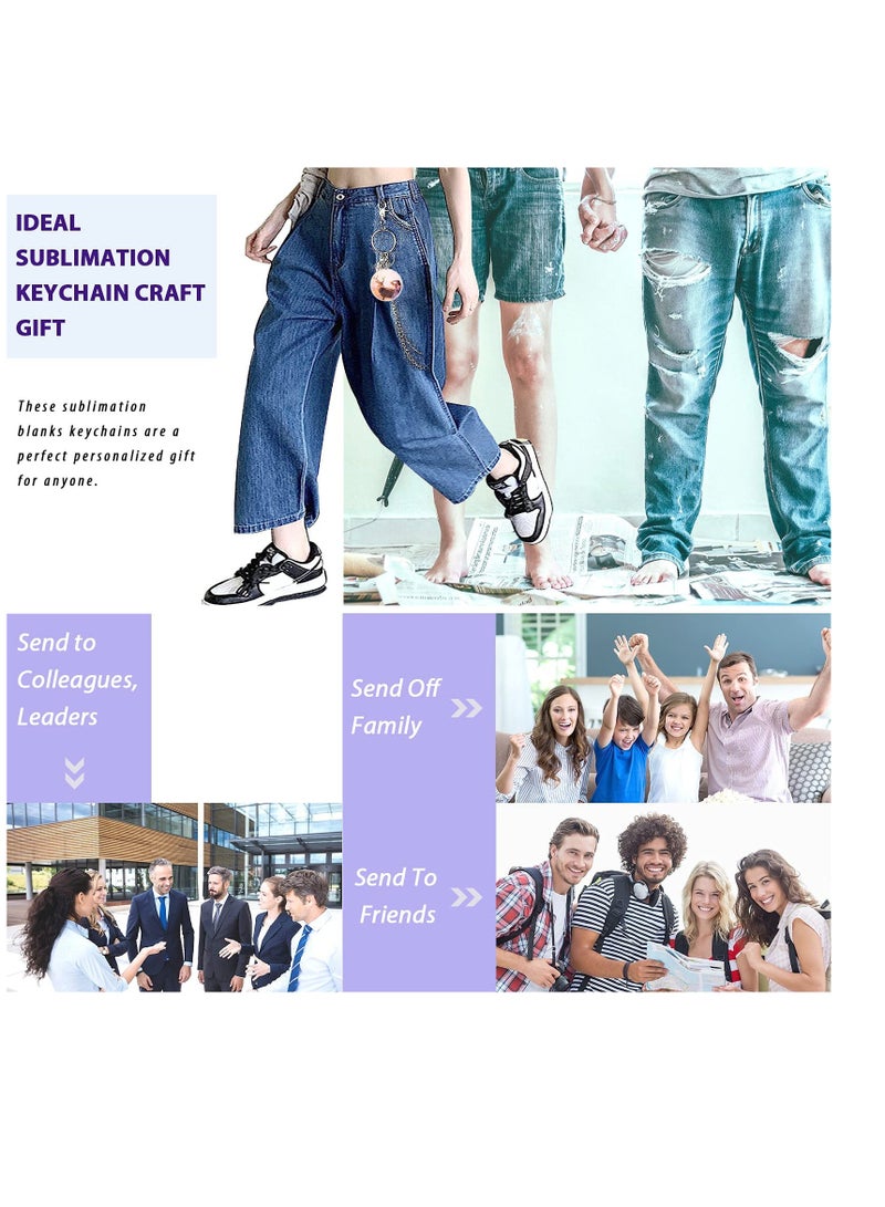 40 قطعة من حلقات مفتاح إطار الصورة المعلقة، اصنع مجموعة حلبة المفاتيح الخاصة بك، إطار صورة مركزي لتعليقها على حلقات المفاتيح والحقائب للأطفال لتجميعها وربطها. - Image 3