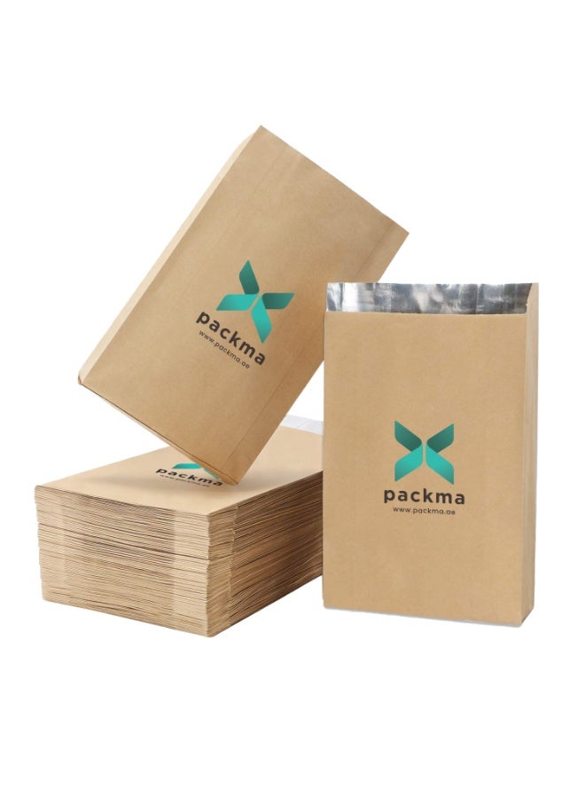PACKMA KRAFT PAPER ALUMINUM FOIL COMPOSITE BAG- 18 X 30 cm - 50 pcs -WHITE - Image 3