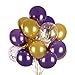 WOPARTY Purple and Gold Latex Balloons Gold Purple Confetti Balloon Pack of 50Party helium balloon Party Decorations Supplies 3 Style12 Inch - Image 2