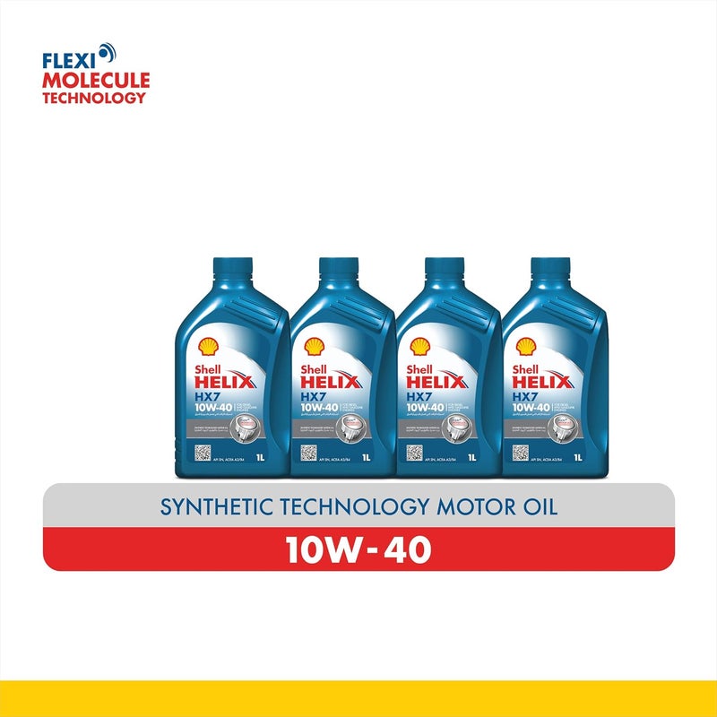 Shell Helix HX7 10W-40 Motor Oil (1 Liter) (Pack of 4) - Image 2