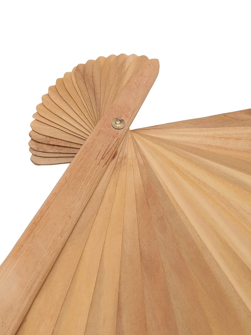 RDK Handmade Vintage Wooden Folding Hand Fan Japanese Souvenir Present Handheld Fans for Bridal Shower Marriage Kitty Party Gift Bridal Shower Favors Summer Wedding Rustic Favors Unique - Image 5
