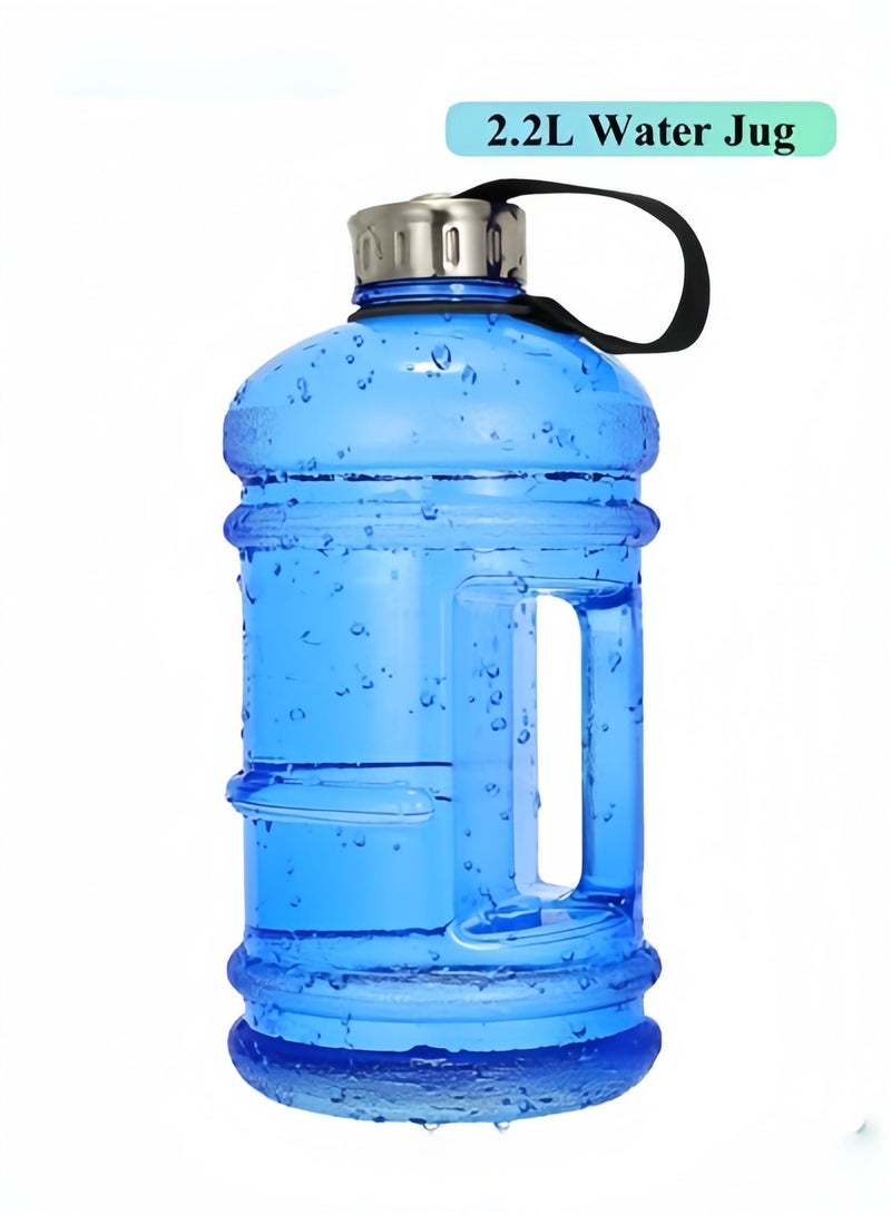 2.2L Water Jug Half Gallon Water Bottle with Handle Large Sport Water Bottle Big Capacity Leakproof Container BPA Free Plastic Fitness for Camping Training Bicycle Hiking Gym Outdoor - Image 1