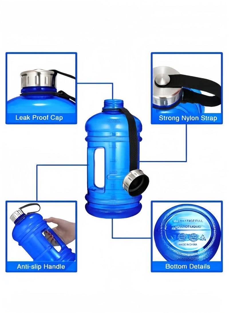 2.2L Water Jug Half Gallon Water Bottle with Handle Large Sport Water Bottle Big Capacity Leakproof Container BPA Free Plastic Fitness for Camping Training Bicycle Hiking Gym Outdoor - Image 2
