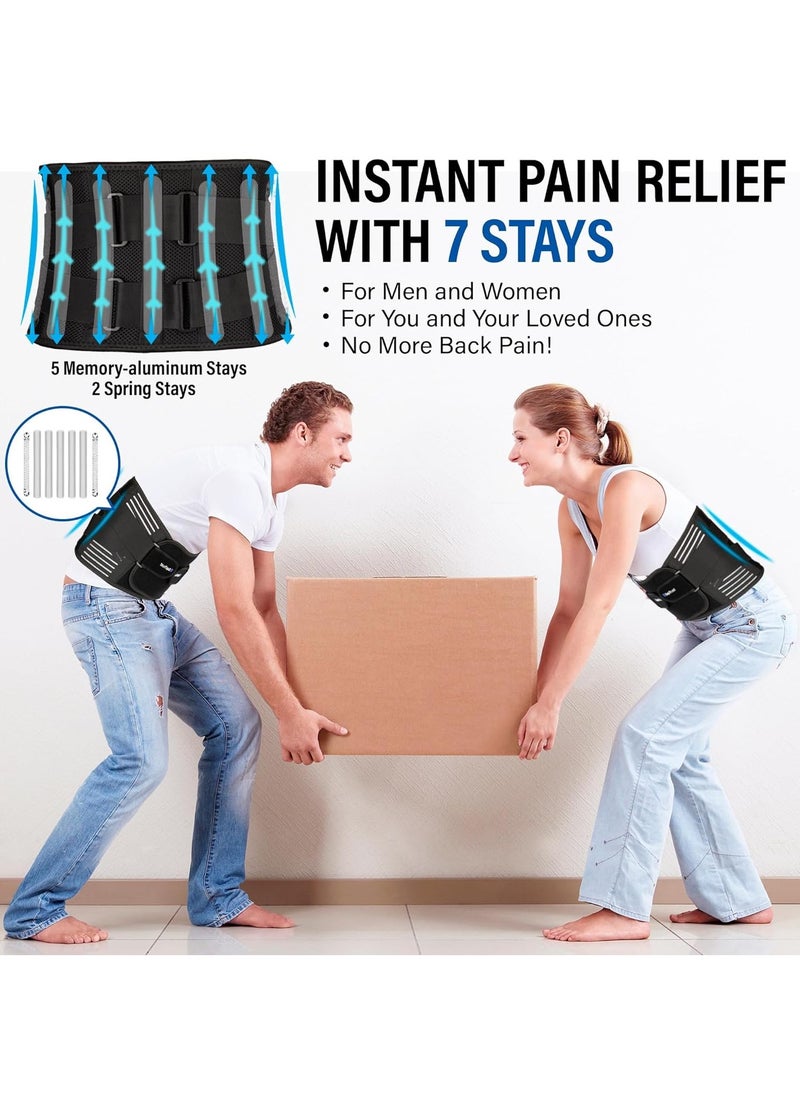 KASTWAVE Back Support Belt, Lower Back Pain Relief Brace for Men & Women - Breathable, Adjustable Lumbar Support for Sciatica, Scoliosis (L/XL Size Waist - 100-110CM)  - Image 4