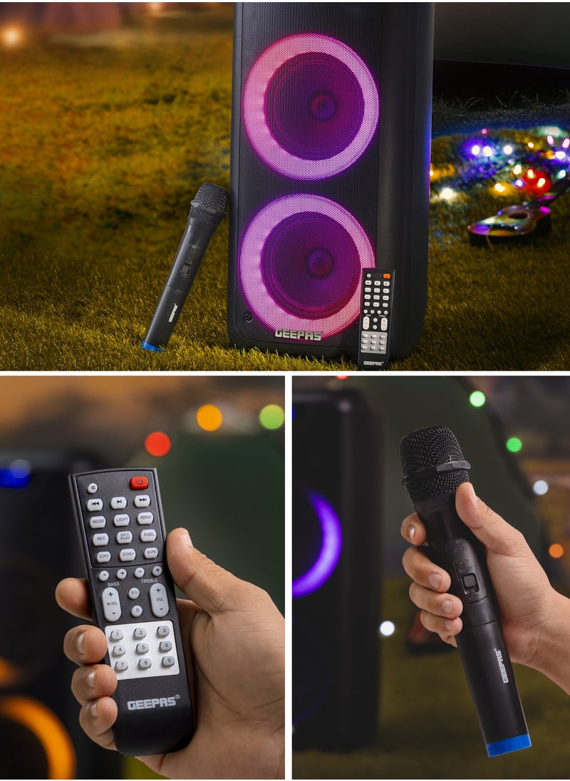 Rechargeable Professional Speaker 40000W PMPO With Wireless Microphone And Remote Control