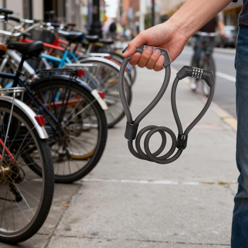 4-Digit Combination Double Loop Lock, 41.3 in / 105 Cm Resettable Cable, Anti-Theft Security for & Scooter - Image 5