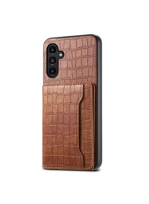 Case Cover For Samsung Galaxy A13 5G Crocodile Texture Card Bag Design Full Coverage Phone Case Brown