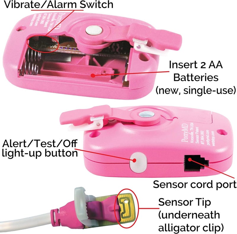Wet-Stop 3 Bedwetting Alarm (Pink) with 6 Alarms & Vibration for Potty Training - Image 3