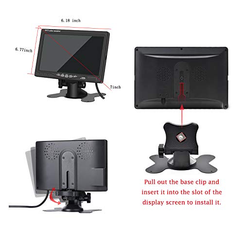 Yasoca 7 Inch Monitor HDMI - 1024x600 HD TFT LCD Screen Display AV VGA Input Built in Speaker for Raspberry Pi 3 Model B+ 3B CCTV Computer PC DVR Car - Image 4