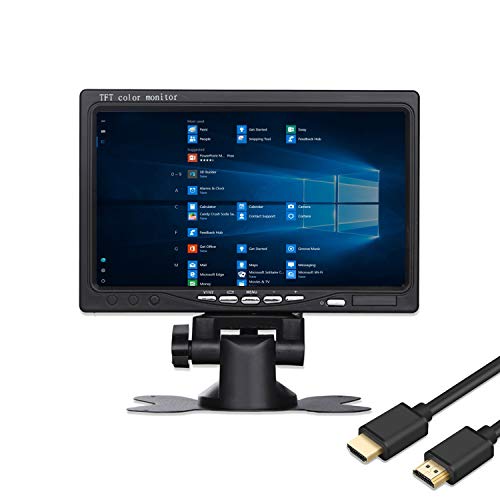 Yasoca 7 Inch Monitor HDMI - 1024x600 HD TFT LCD Screen Display AV VGA Input Built in Speaker for Raspberry Pi 3 Model B+ 3B CCTV Computer PC DVR Car - Image 1