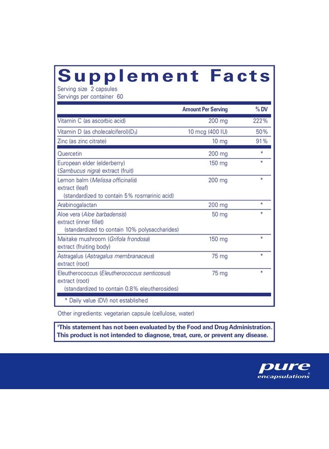 Pure Encapsulations Daily Immune | Comprehensive Immune Formula with Vitamin, Mineral, and Herbal Support | 120 Capsules* - Image 2