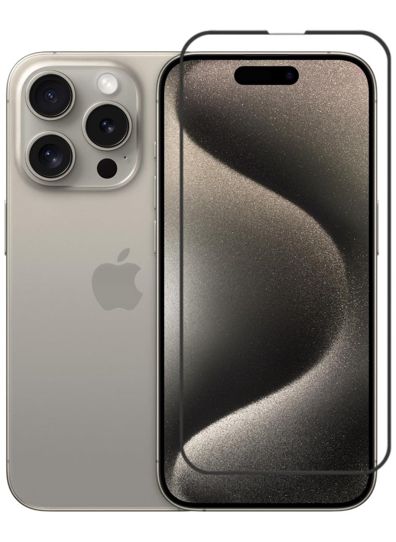 RAYON Tempered Glass Screen Protector 5D Designed For iPhone 15 Pro Full Screen Coverage And Bubble Free - Image 1