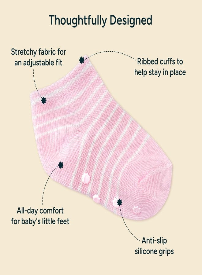 NINTARABABY Anti-Slip Socks - Soft & Breathable Newborn Socks with Secure Stretch Fit, Non-Slip Baby Socks for Crawling & Walking, Gift for Baby Showers & Newborns, Pack of 3 - Image 3