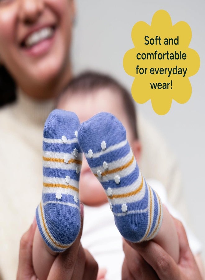 NINTARABABY Anti-Slip Socks - Soft & Breathable Newborn Socks with Secure Stretch Fit, Non-Slip Baby Socks for Crawling & Walking, Gift for Baby Showers & Newborns, Pack of 3 - Image 5