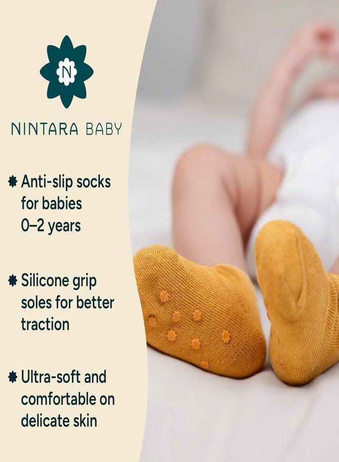 NINTARABABY Anti-Slip Socks - Soft & Breathable Newborn Socks with Secure Stretch Fit, Non-Slip Baby Socks for Crawling & Walking, Gift for Baby Showers & Newborns, Pack of 3 - Image 2