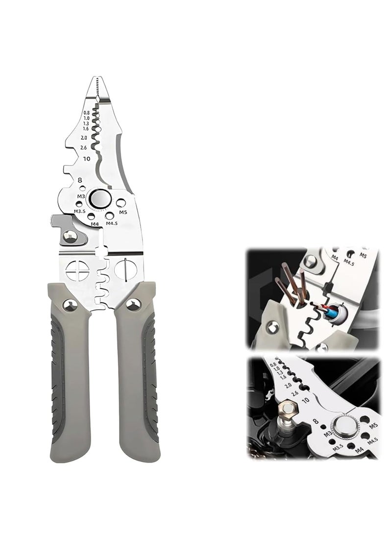 Prostuff.in Prostuffin 9in1 Multifunctional Stainless Steel Wire Puller Plier Cable Looping Splitting Cutting Pliers Electrical Stripping Tool Wire Stripper Crimping Tool for Electrician 1 Pcs  - Image 1