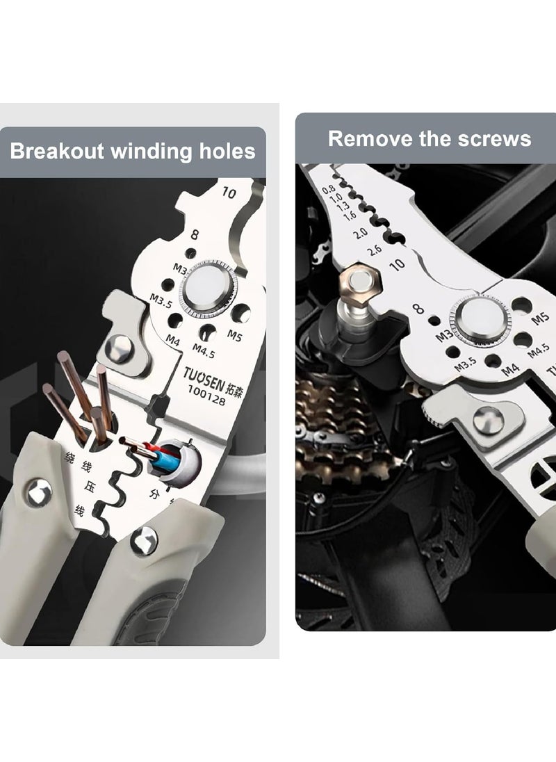 Prostuff.in Prostuffin 9in1 Multifunctional Stainless Steel Wire Puller Plier Cable Looping Splitting Cutting Pliers Electrical Stripping Tool Wire Stripper Crimping Tool for Electrician 1 Pcs  - Image 4