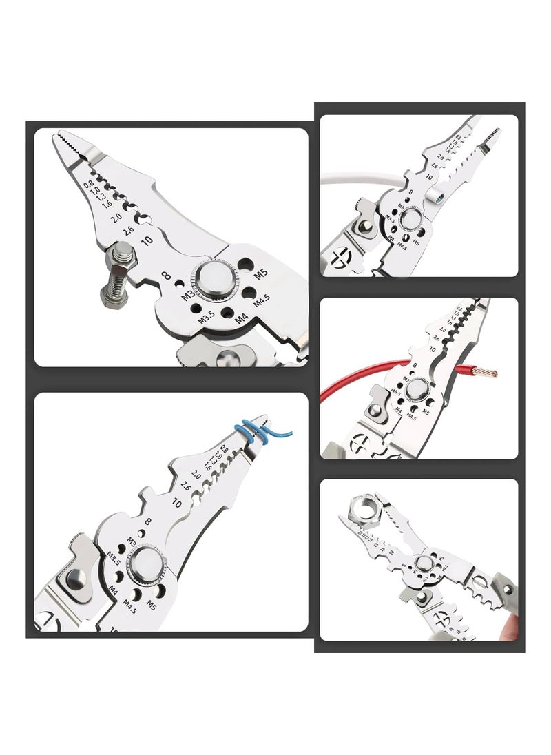 Prostuff.in Prostuffin 9in1 Multifunctional Stainless Steel Wire Puller Plier Cable Looping Splitting Cutting Pliers Electrical Stripping Tool Wire Stripper Crimping Tool for Electrician 1 Pcs  - Image 3