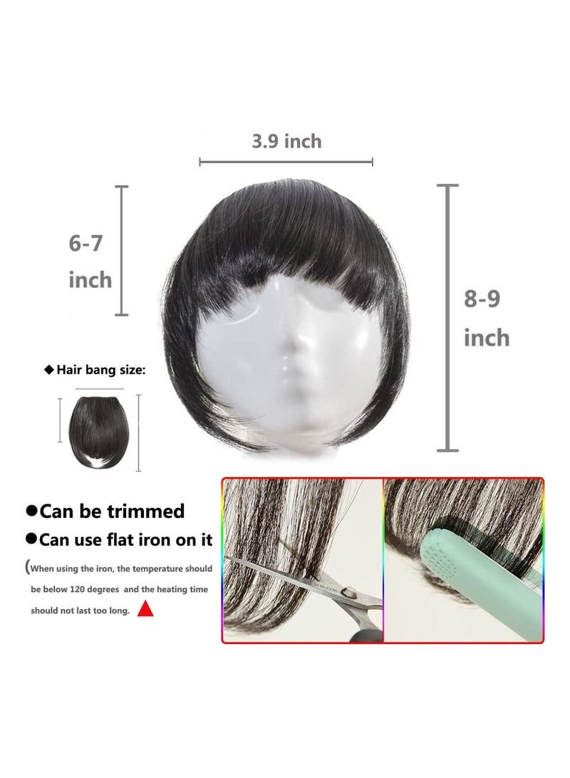Estelle Clip in Bangs Hair Extensions One Piece in Fringe Bangs Hairpiece Synthetic Hair Accessories For Women Medium Brown - Image 3