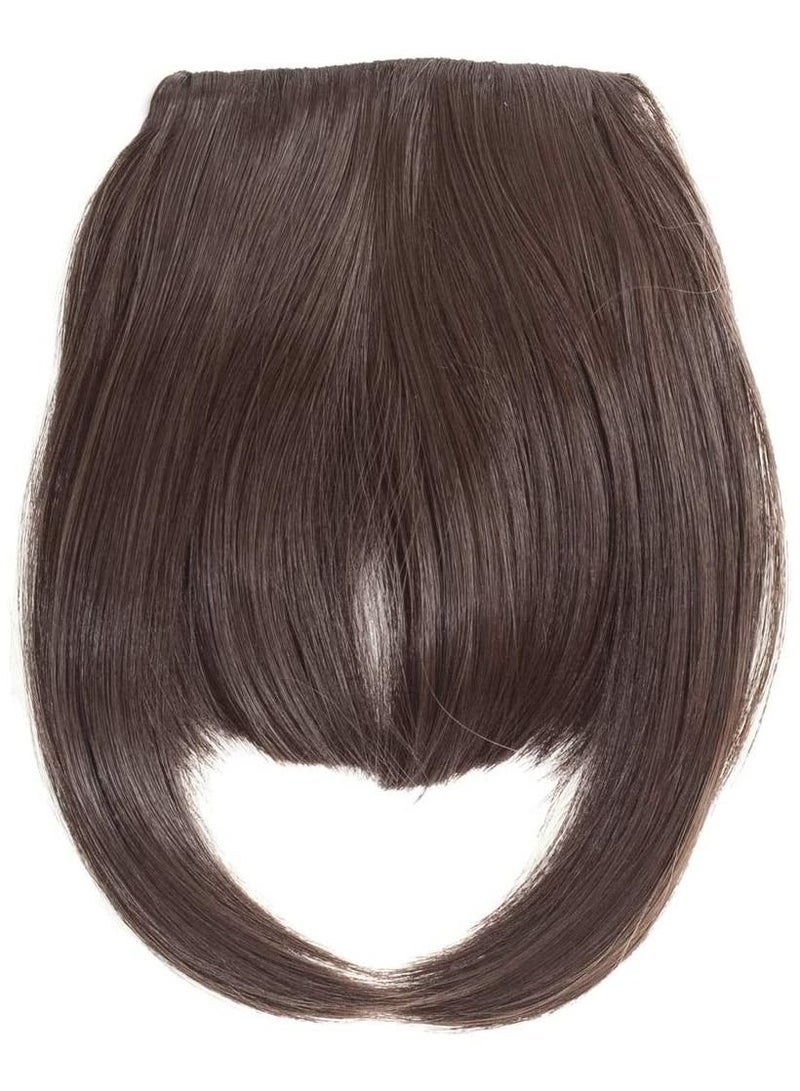 Estelle Clip in Bangs Hair Extensions One Piece in Fringe Bangs Hairpiece Synthetic Hair Accessories For Women Medium Brown - Image 1
