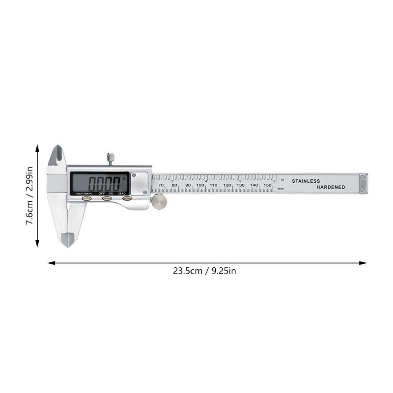 Digital Vernier Caliper 0-150mm Extra Large LCD Screen - One Button Unit Reset Metal Digital Caliper for Engineering Small Machine Parts Measurement - Image 5